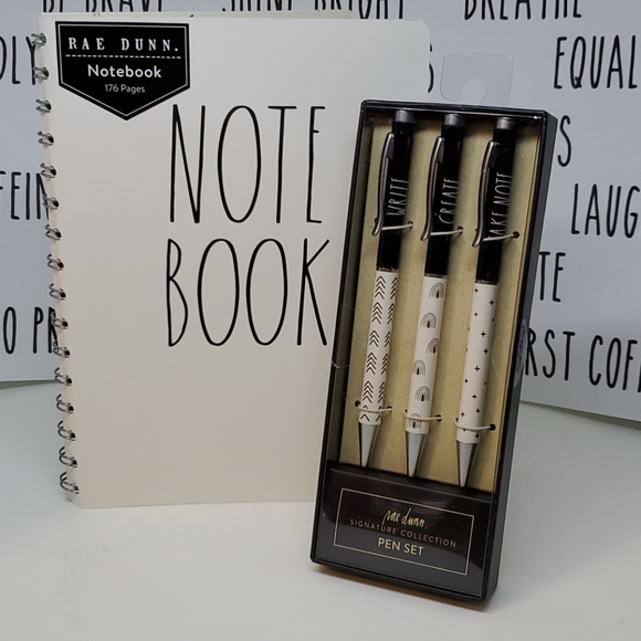 New Rae Dunn Notebook and Signature Pen Set